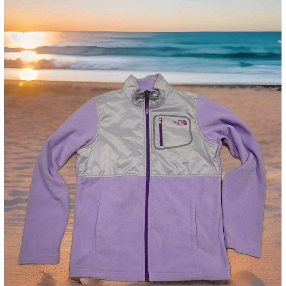 The North Face Fleece Jacket Girls XL 18 Purple Excellent Full Zip Denali Style